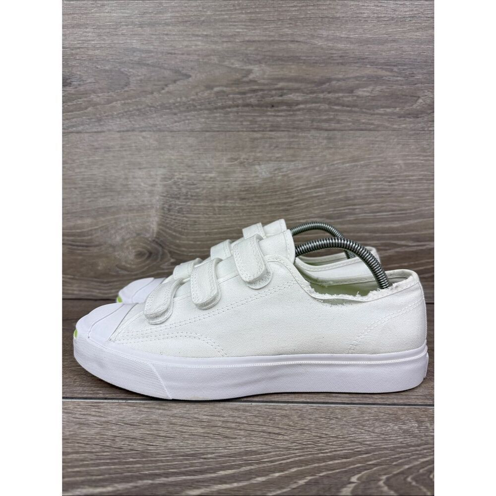 Converse Jack Purcell Low Easy On Women’s Sz 10 White Ghost Green Hook & Loop - Picture 3 of 11
